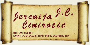 Jeremija Cimirotić vizit kartica